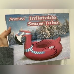 Amenon giant snow tube sledding float river (flamingo)